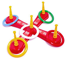 Игрушка Кольцеброс Крест 5 колец Технок в сетке  3404