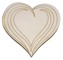 Фігурка фанерна - Серце з хвилястими лініями AS-4725, В-0152