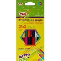 Олівці кольорові двосторонні VGR 24 кольору 12 шт 00224DD