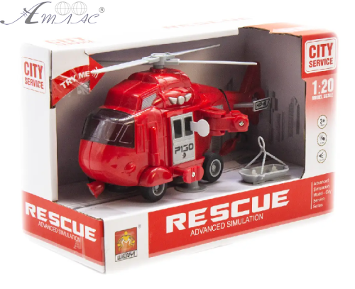 Вертолет Спасательный пластиковый 22см свет, звук, в коробке WY760D Вертолет Спасательный пластиковый 22см свет, звук, в коробке WY760D