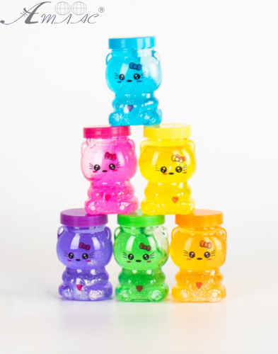 Іграшка Слайм Кішечка з глітером 7 см у банку  09633