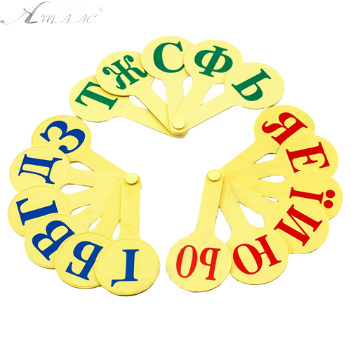 Веер Украинских букв, желтый пластик AS-0003, К-7374 Веер Украинских букв, желтый пластик AS-0003, К-7374