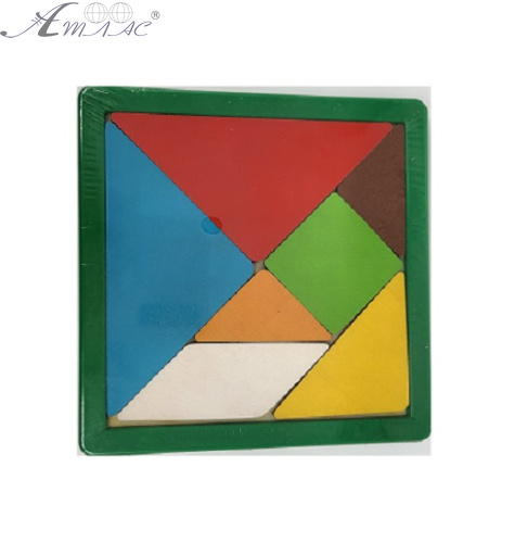 Танграм КОЛЬОРОВИЙ в пластмасовій рамці з фанери 11 х 11 см  02408