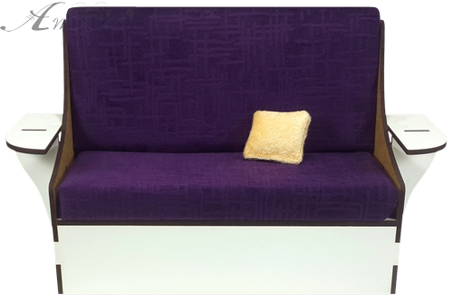 Мебель мягкая для кукол ростом 30 см - Диван фиолетовый из МДФ AS-7812