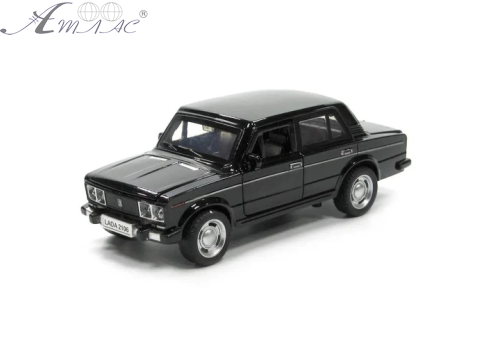 Модель DieCast Replica ВАЗ 2106 Чорна світло, звук, метал, інерційна 14см  611A, 04293