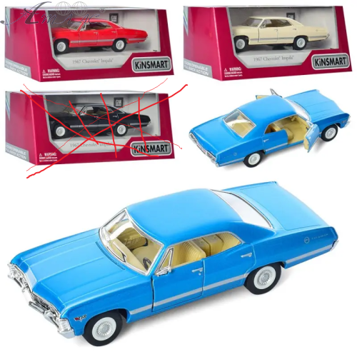 Машинка Kinsmart Chevrolet Impala 1967 рік окрім Чорної  KT5418W