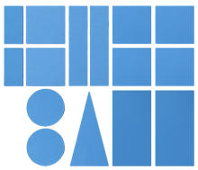 Фигуры геометрические 15 шт Синие из фанеры 4мм AS-7146