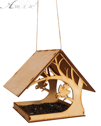 Годівничка № 3 із пташкою на дереві 28 х 22.5 х 23 см тм.Атлас AS-4275 фото 2 Годівничка № 3 із пташкою на дереві 28 х 22.5 х 23 см тм.Атлас AS-4275 фото 2