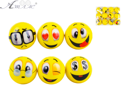 Игрушка Мячик мягкий фомовый 6см смайл эмоции  08313 фото 2