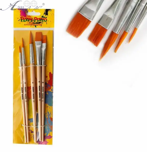 Набір синтетичних пензлів 5шт Peppy Pinto № 4,6,8,10 04096 Набір синтетичних пензлів 5шт Peppy Pinto № 4,6,8,10 04096