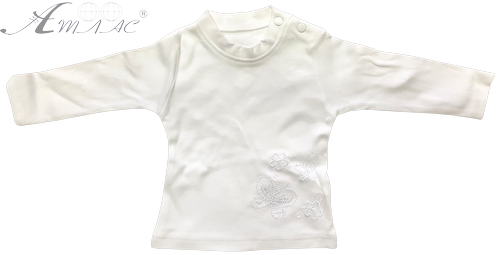 Футболка для дівчинки, біла з вишивкою р.62, 68, 74 Kids 01339