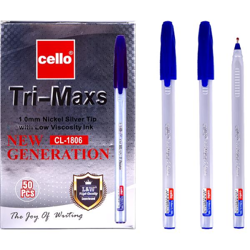 Ручка шариковая Cello Tri-MAXS Cиняя треугольная 1мм  CL1806