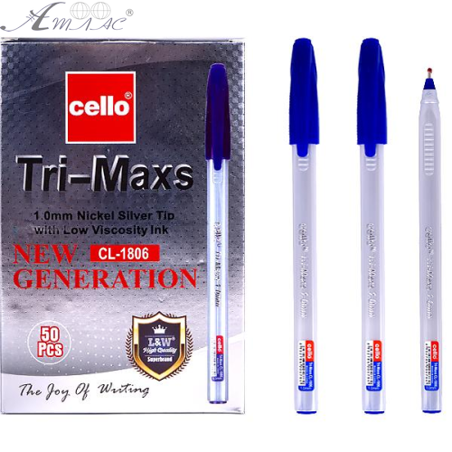 Ручка кулькова Cello Tri-MAXS Cиня трикутна 1мм  CL1806