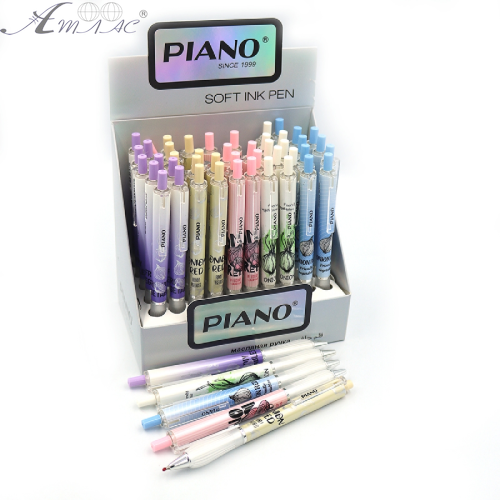 Ручка кулькова Piano Soft ink Pen автомат кольорова Синя 0,7мм  02406