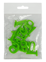 Пластикаві Цифри арабські 12шт зелені 3мм h=3см  AS-0076