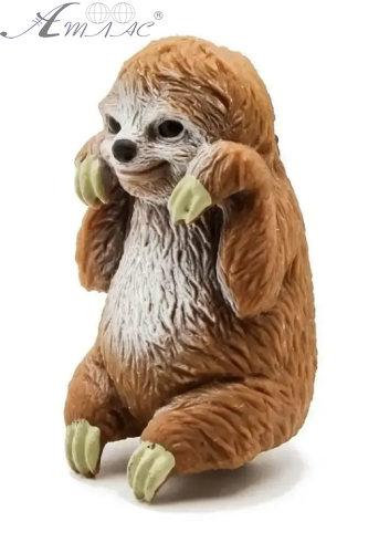 Игрушка Силиконовая тянучка Ленивец 8см коричневый  11097