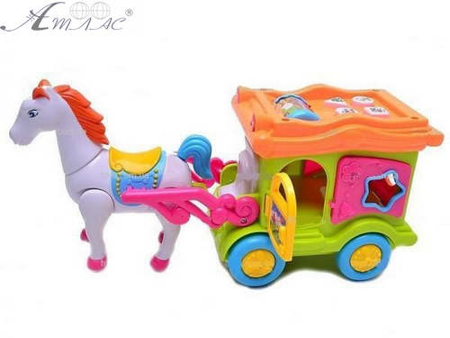 Іграшка Конячка з каретою 3D 30 см 00512 у коробці