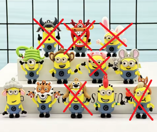 Брелок Миньон микс резиновый 5 см  06872