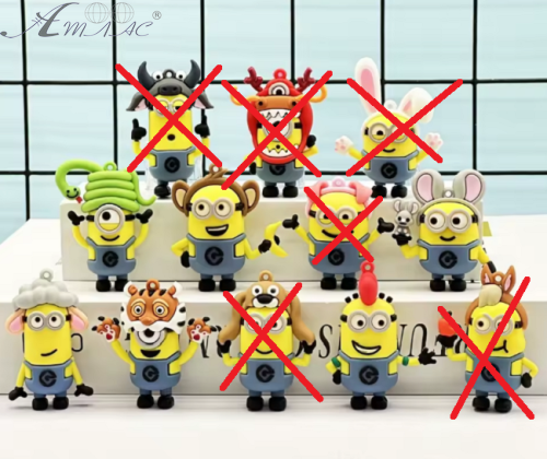 Брелок Міньйон мікс гумовий 5 см  06872