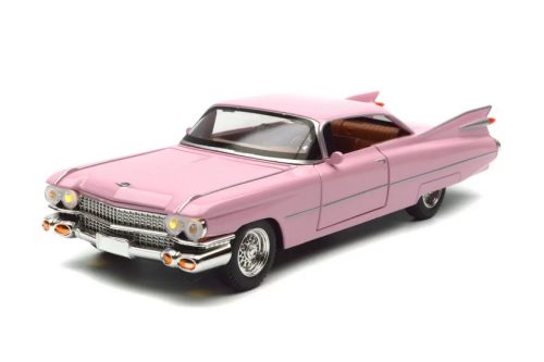 Машинка Автоэксперт Cadillac Coupe DeVille 1959г розовая 21см двери свет звук  5069-94