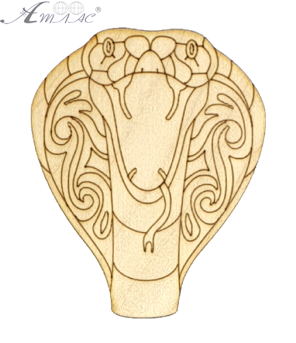 Фигурка фанерная - Змея № 6 голова кобры 6,5х8см AS-4878 Фигурка фанерная - Змея № 6 голова кобры 6,5х8см AS-4878