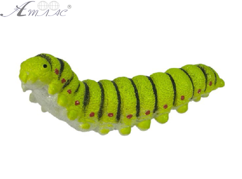 Іграшка силіконова антистрес Гусениця зелена 8см  06721