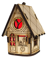 Домик с подсветкой № 11/5 свет - Быстрое трехцветное переключение, сенсорный выключатель, фанера AS-5521, Е-029