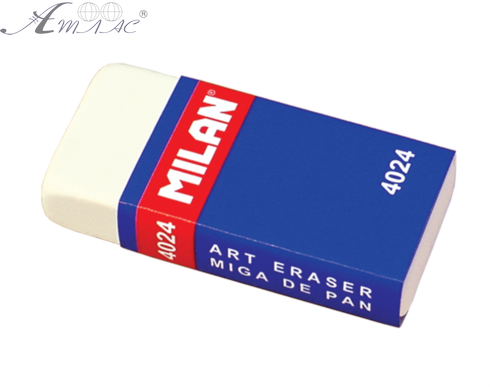 Гумка-Ластик Milan оригінал, біла прямокутна в чохлі 4024