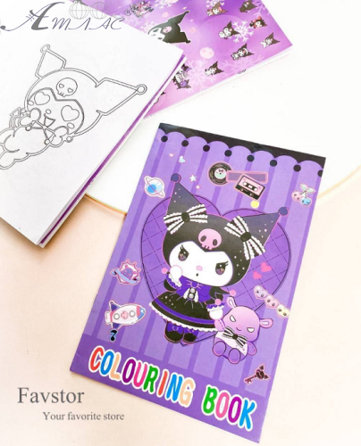 Раскраски Kuromi с наклейками 8 листов  08797