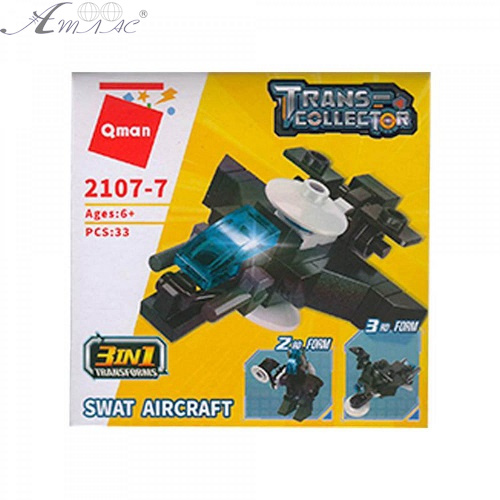 Игрушка Конструктор Qman Самолет 3в1 33 детали 2107-7 Игрушка Конструктор Qman Самолет 3в1 33 детали 2107-7
