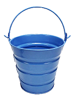 Ведерко Декоративное металл  9,5 х 9,5см Диз № 6 широк полосы Синее  04892