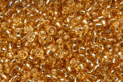 Бісер Золотий прозорий d=4мм вага ~30гр 03965