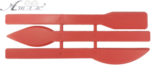 Стеки для пластилина набор 3 шт Красные спаянные 125мм  AS-0094