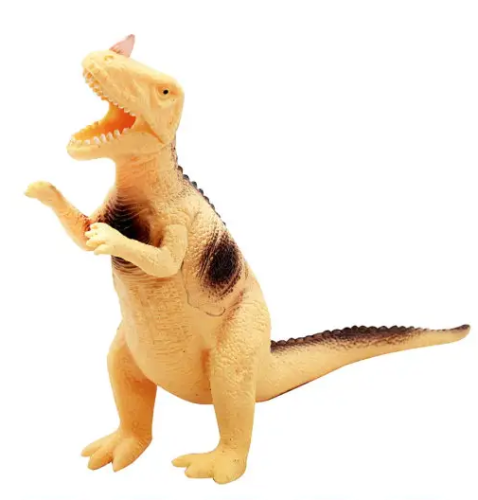 Игрушка силиконовая антистресс, динозавр бежевый с рогом 14 см  03465 фото 2