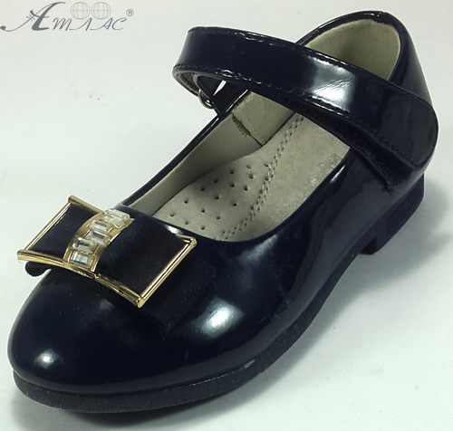 Туфли Clibee М-330 р. 26, 27, 30 черные с золотой пряжкой