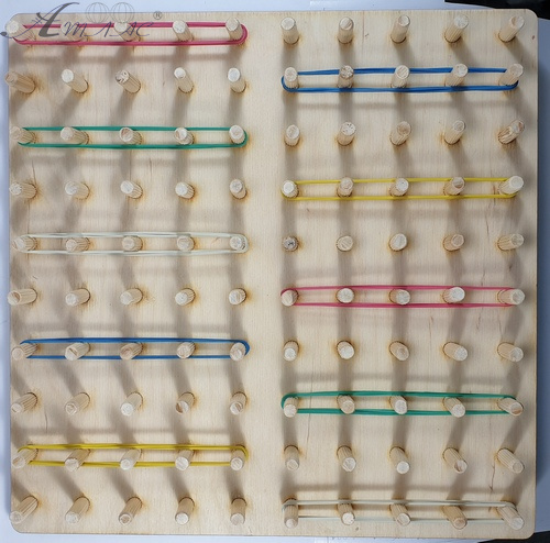 Геоборд або Планшет Математичний 30 х 30 см - 100 дерев`яних стійок + 30 гумок AS-7138