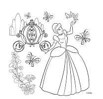 Холст с контуром Золушка - 3 на подрамнике 25 х 25 см  95072