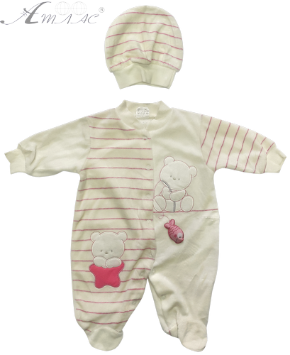 Комбинезон белый Bebelinne с шапкой, р.56-62 11596 Комбинезон белый Bebelinne с шапкой, р.56-62 11596