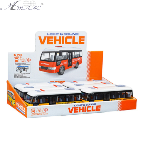 Игрушка Автобус со светом и звуком инерционный 19 см  YM9907F фото 5