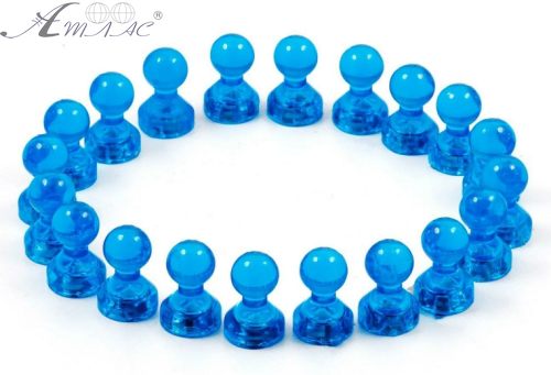 Магнит неодимимовый Пешка прозрачный для доски 16х11мм 1шт Голубой  07156