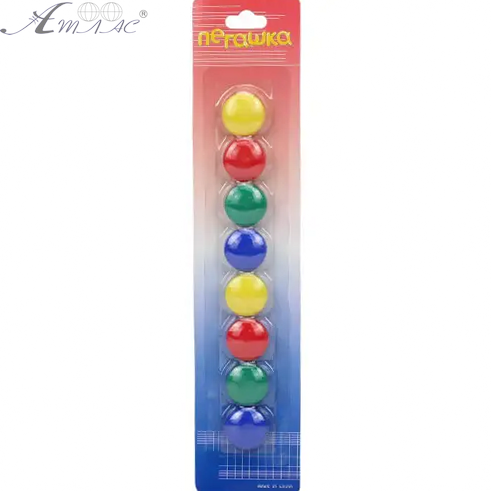 Магниты 20мм Пегашка 8шт цветные круглые 01427 Магниты 20мм Пегашка 8шт цветные круглые 01427