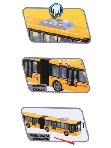 Игрушка Машинка City Service Автобус Гармошка со светом, двери открываются, 43 см  WY913А фото 3