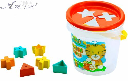 Игрушка Пластиковая Ведро-сортер с маленькими пасочками d=14 см Тигрис 39136 Игрушка Пластиковая Ведро-сортер с маленькими пасочками d=14 см Тигрис 39136