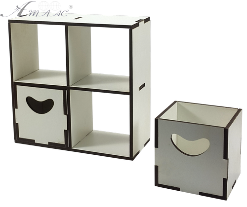 Мебель для кукол ростом 30 см - Этажерка с ящиками из МДФ AS-6025 Мебель для кукол ростом 30 см - Этажерка с ящиками из МДФ AS-6025