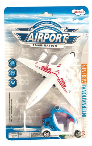 Игрушка Набор Аэропорт, самолет с машинами пластиковый 17 см  2615А-В    