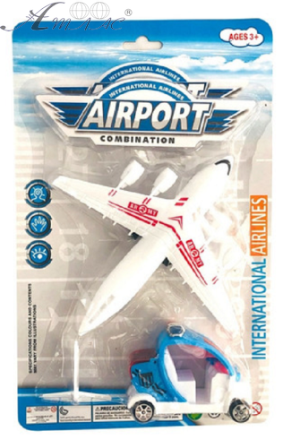 Іграшка Набір Аеропорт, літак із машинами пластиковий 17 см  2615А-В