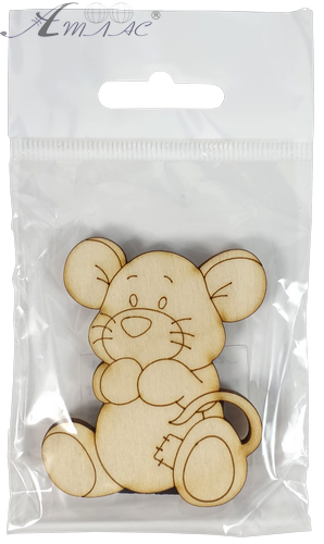 Фігурка фанерна - Мишеня № 2 з латкою 57 х 65 мм з магнітом AS-4826, В-0384 фото 2 Фігурка фанерна - Мишеня № 2 з латкою 57 х 65 мм з магнітом AS-4826, В-0384 фото 2