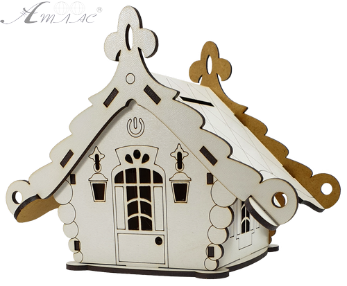 Домик с подсветкой № 5/1 Копилка, свет - Быстрое трехцветное переключение, сенсорный выключатель, МДФ AS-5510, Е-011 фото 4 Домик с подсветкой № 5/1 Копилка, свет - Быстрое трехцветное переключение, сенсорный выключатель, МДФ AS-5510, Е-011 фото 4