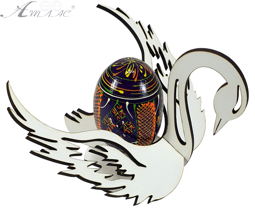 Сувенир "Пасхальная подставка Лебедь" на 1 яйцо 14 х 12 х 10 см из МДФ AS-6221