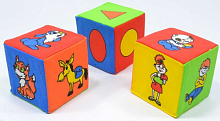 Іграшка М'яка Кубики 3 шт Фігури, Люди, Тварини Розумна іграшка, бавовна 2005